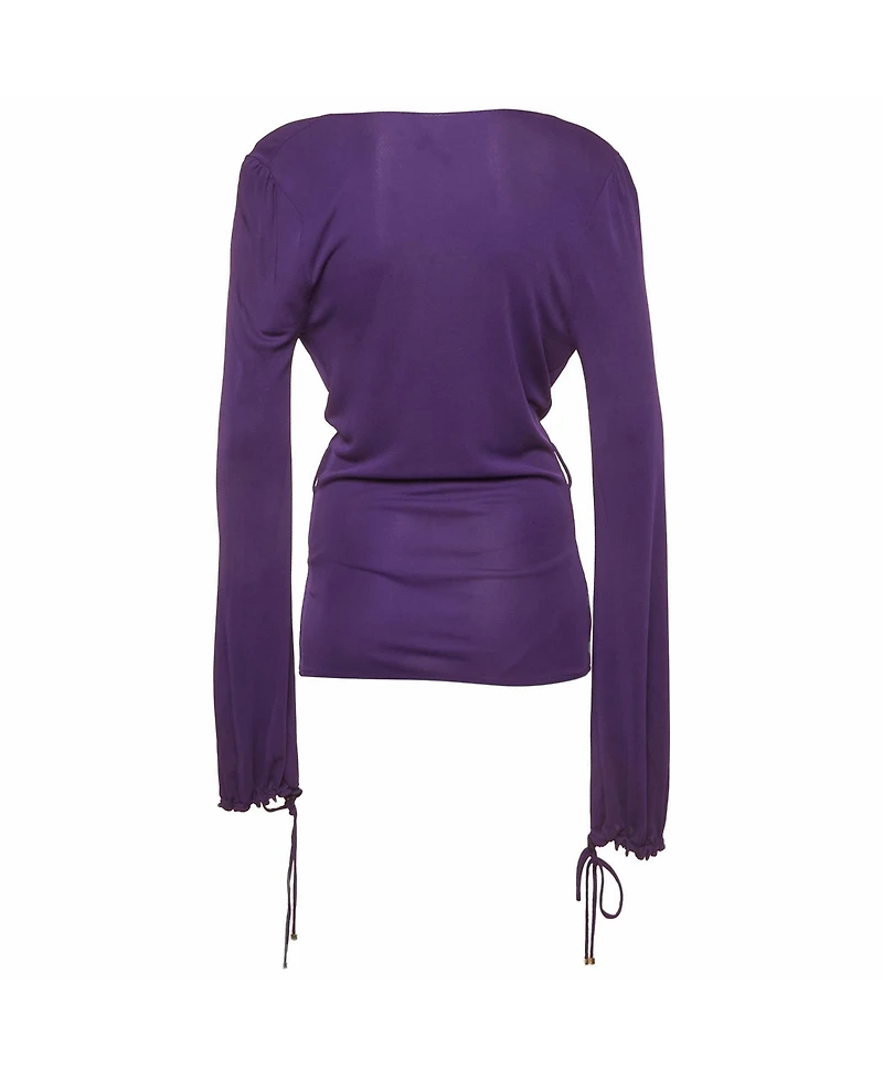 Pre-Owned Gucci Women's Cowl Neck Ruched Long Sleeve Top