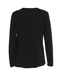 Pre-Owned Stella Mccartney Women's Embroidered Patch Crepe Long Sleeve Top