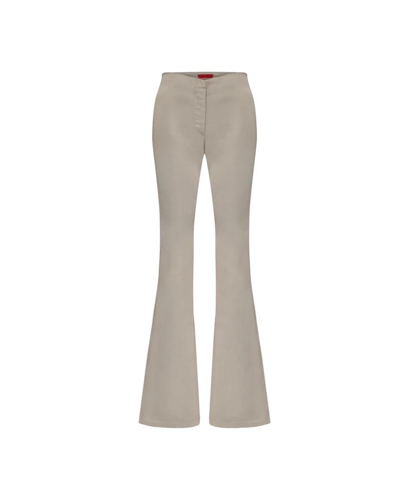 Pcfg Women's Linen-Blend Shiny Woven Flare-Leg Pants