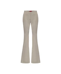 Pcfg Women's Linen-Blend Shiny Woven Flare-Leg Pants