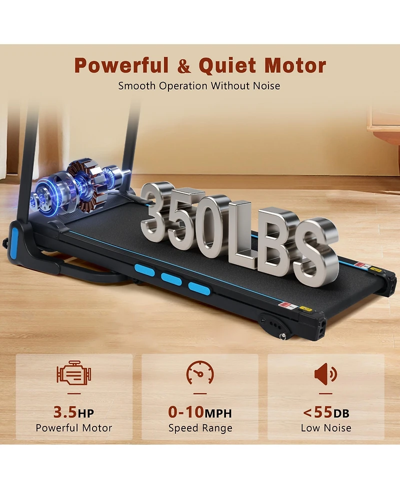 Zeny New Treadmills for Home, 3.5HP Hydraulic System Auto Foldable Treadmill with Incline,10MPH 350Lbs Weight Capacity Electric Treadmills
