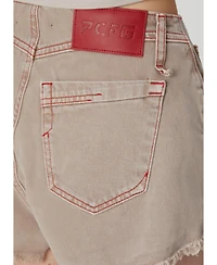 Pcfg Women's Distressed Faded Super Mini Denim Shorts