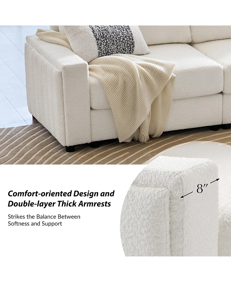 Hulala Home Fernando 52" Modern Oversized Sofa with Square Arms