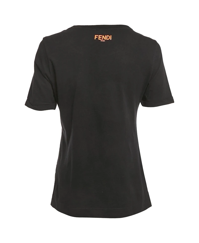 Pre-Owned Fendi Women's Love Applique Cotton T-Shirt