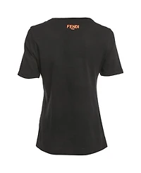 Pre-Owned Fendi Women's Love Applique Cotton T-Shirt