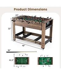 Slickblue Indoor Game Table 2-in-1 Foosball and Pool Combo for Family Play