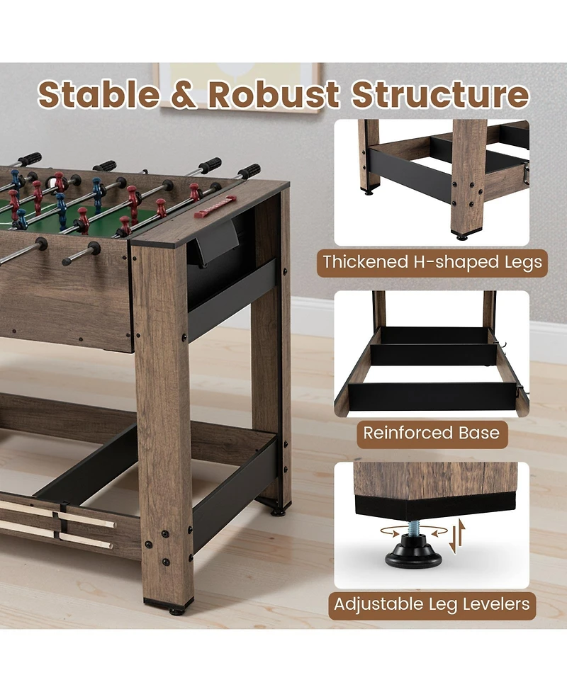 Slickblue Indoor Game Table 2-in-1 Foosball and Pool Combo for Family Play
