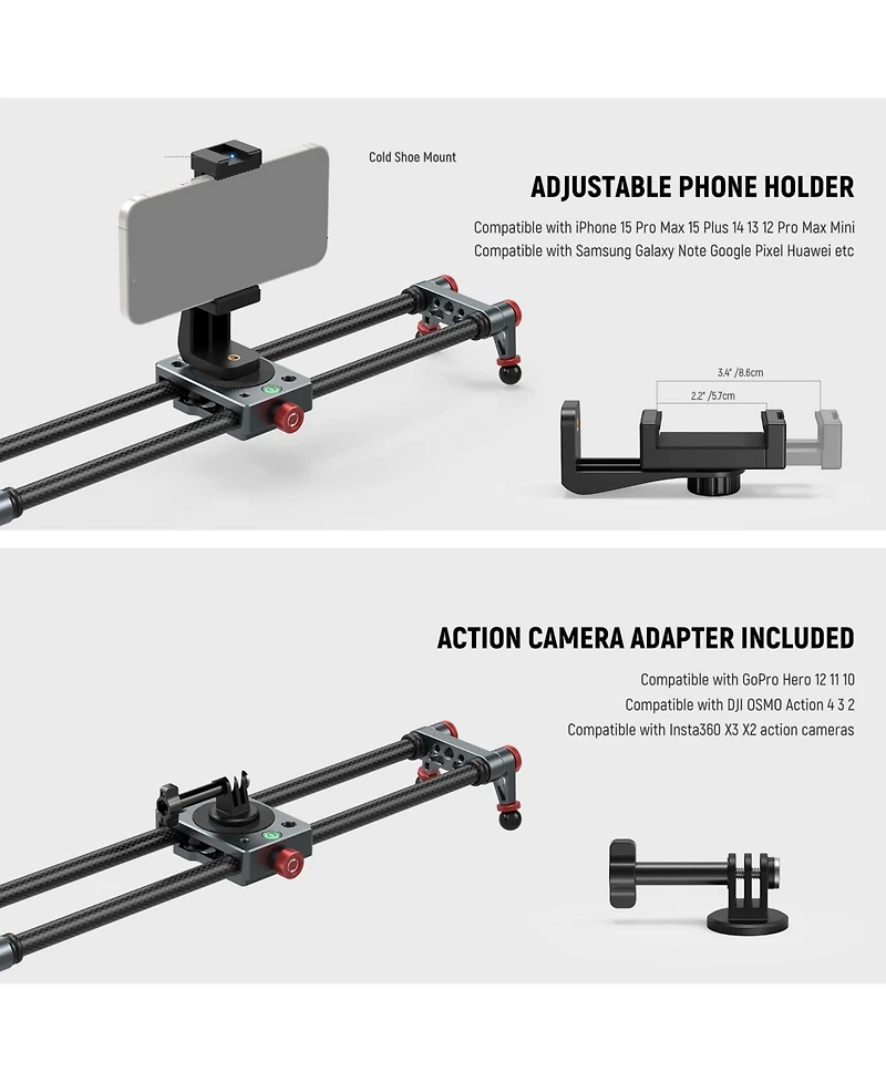Neewer CS1M Camera Mounting Accessory with 40cm for select GoPro, Dji and Insta360 action cameras