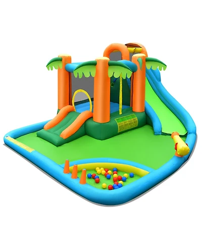 Slickblue Backyard Inflatable Water Slide Park with Upgraded Safety Handrail