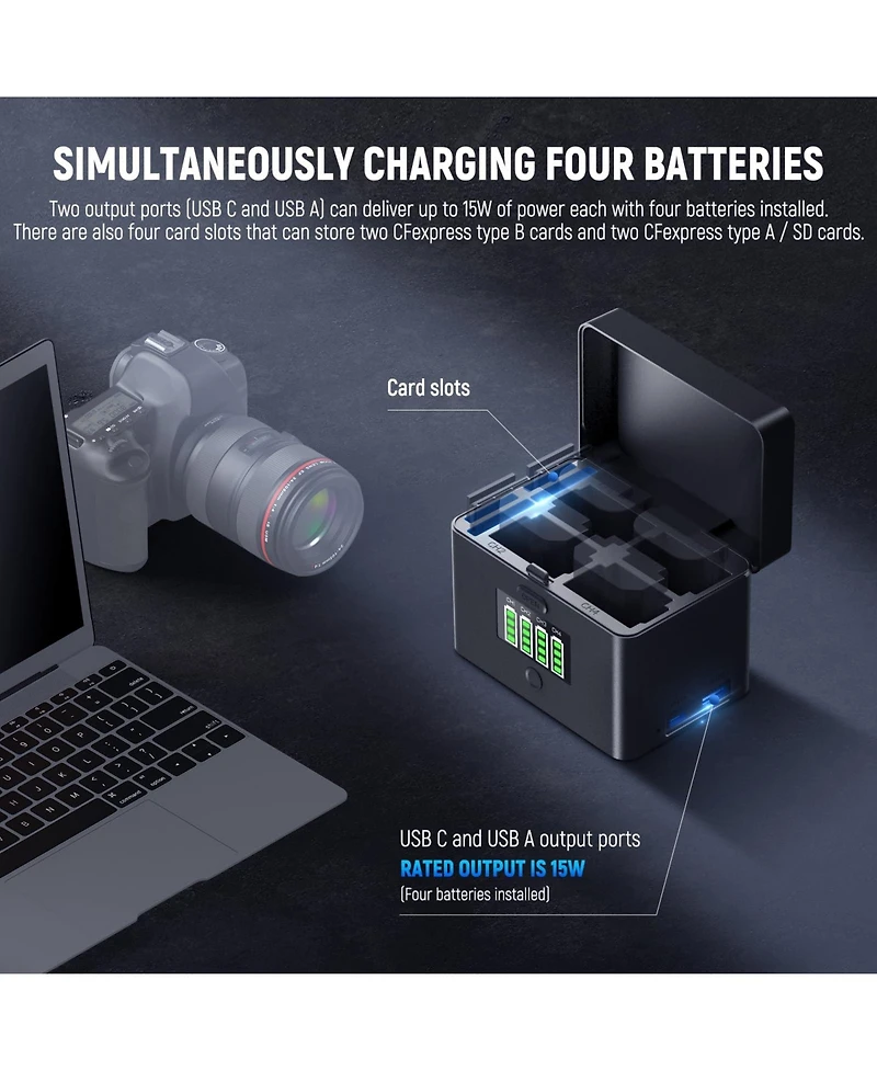 Neewer Nw-ZP4 Camera Battery and Charging Accessory with 2 in, 40W for select Sony Np-f-series devices