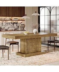 Tribesigns 63 inch Dining Table for 4-6, Farmhouse Wooden Rectangular Dinner Table