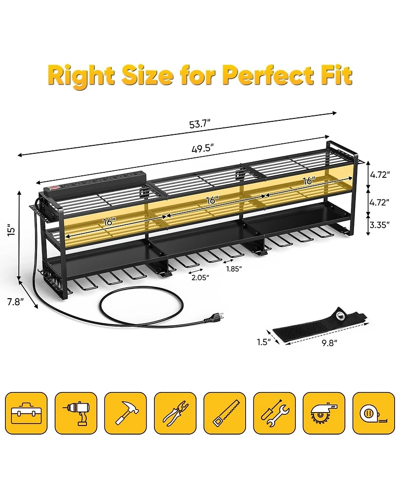 Xdovet Power Tool Organizer Wall Mount Charging Station Garage Storage Rack Drills Holder