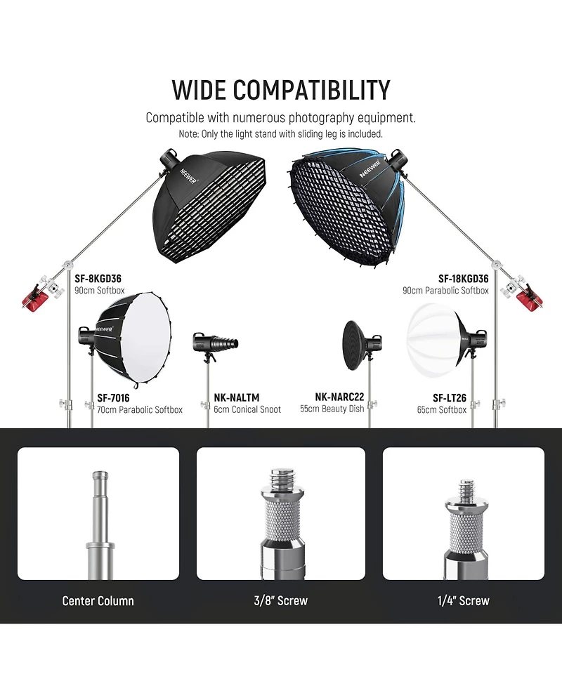 Neewer Photography Light Stand with 10.8ft, 330cm, 4.2ft