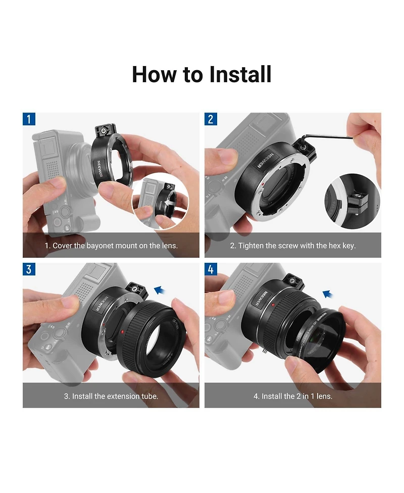 Neewer Ls-86 Camera Lens Accessory with 2 in, 10X for Sony Zv-1 Ii