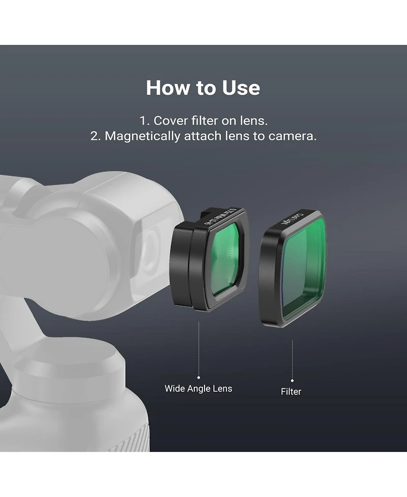 Neewer Fl-C84 Camera Lens Accessory with 0.75x for Dji Osmo Pocket 3
