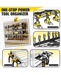 Xdovet Power Tool Organizer Wall Mount Drill Holder Heavy Duty Iron Garage Storage Rack