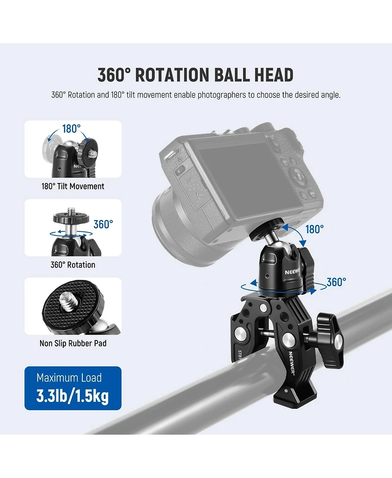 Neewer ST87 Camera Mounting Accessory for select GoPro, Dji and Insta360 action cameras