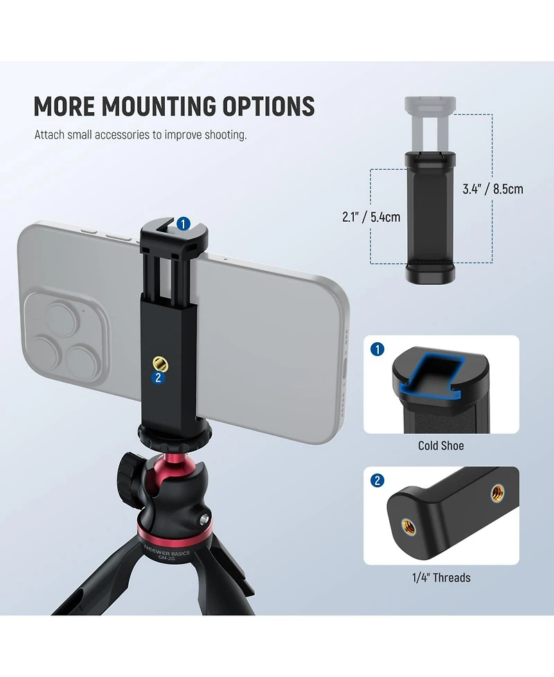 Neewer Gm-2G Camera Tripod for select iPhone and Android mobile devices