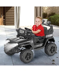 homfan 40.2 x 22.8 11.8 Inches Kids Electric Ride On Car 12V Battery Powered Dual Drive Toy with Led Lights Music Horn for Outdoor Play