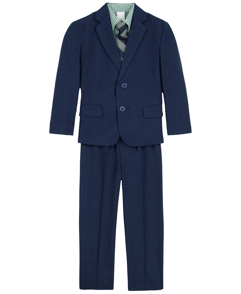 Nautica Boys' 2T-7 Sharkskin Suit Jacket, Long-Sleeve Shirt, Pants and Tie, 4-Piece Set