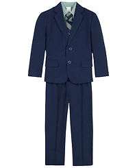 Nautica Boys' 2T-7 Sharkskin Suit Jacket, Long-Sleeve Shirt, Pants and Tie, 4-Piece Set