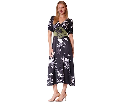 julia jordan Women's Short-Sleeve Midi Dress