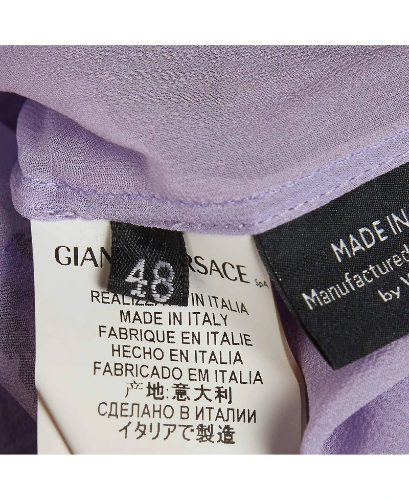 Pre-Owned Versace Women's Abstract Print Paneled Silk and Chiffon Sleeveless Top