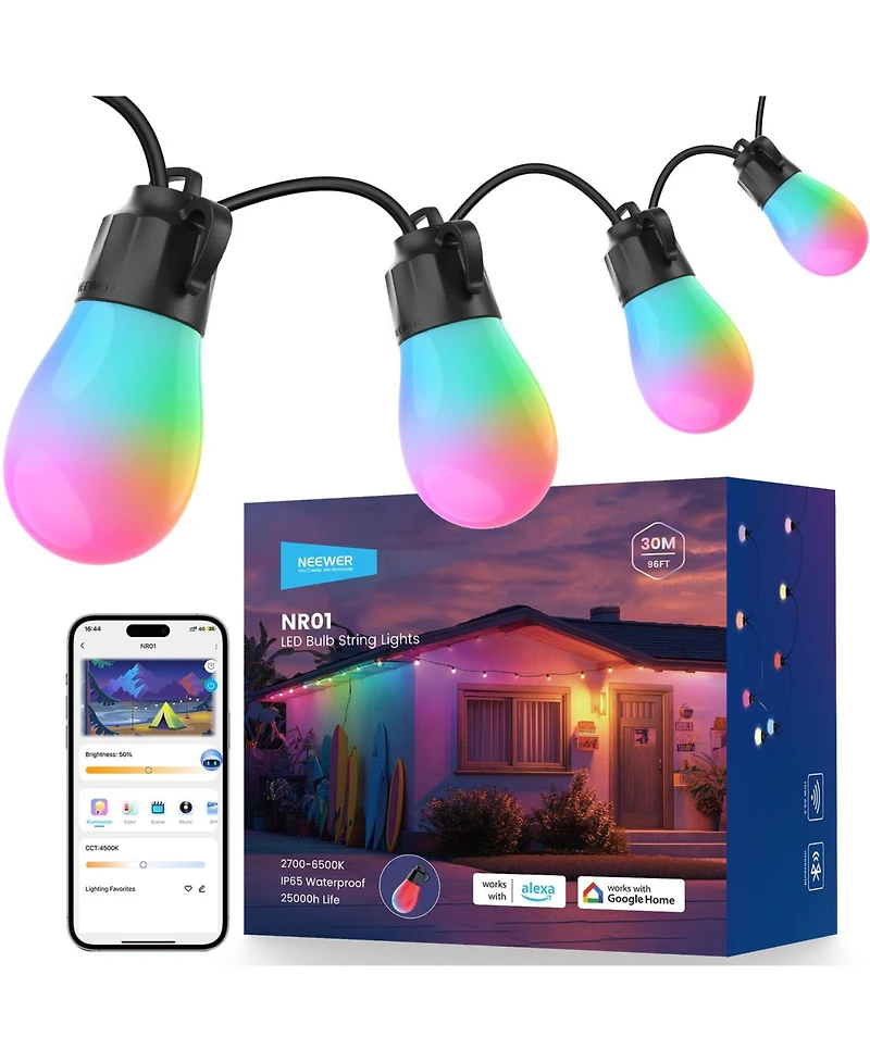 Neewer NR01 Ring Light with 96ft, 30 Led for Alexa Google