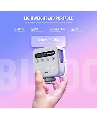 Neewer Magnetic 360degree(s) Rgb Mini Led Video Light, CRI96+ 2500-9000K, 18 Scenes, 2000mAh Battery, 3 Cold Shoes & 1/4" Thread