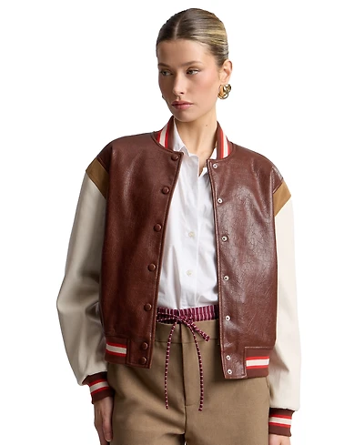 Avec Les Filles Women's Logo Varsity Colorblock Jacket