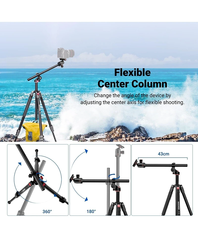 Neewer TP63 Camera Tripod with 90 Inch, 10 kg, 22 lbs