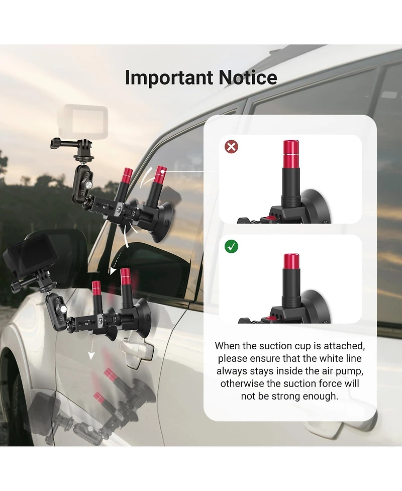 Neewer CA075 Camera Mounting Accessory with 5 in for select GoPro, Dji and Insta360 action cameras