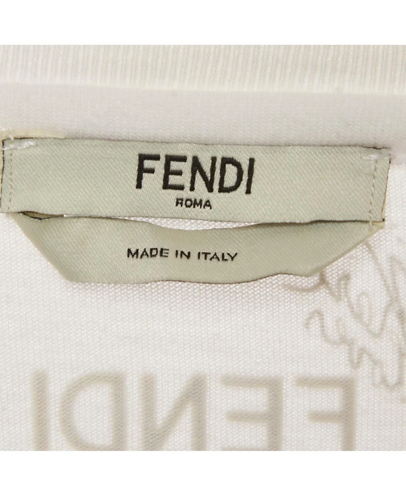 Pre-Owned Fendi Women's Karlito Applique Cotton T-Shirt