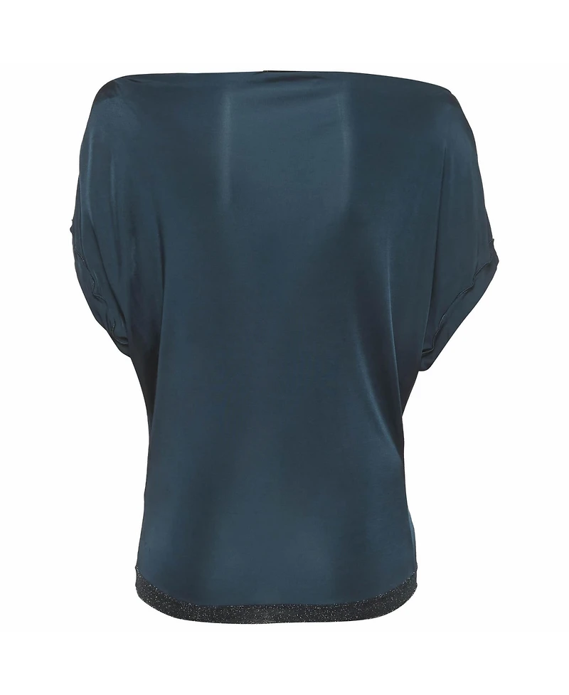 Pre-Owned Missoni Women's Jersey Boat Neck Top with Glitter Hem