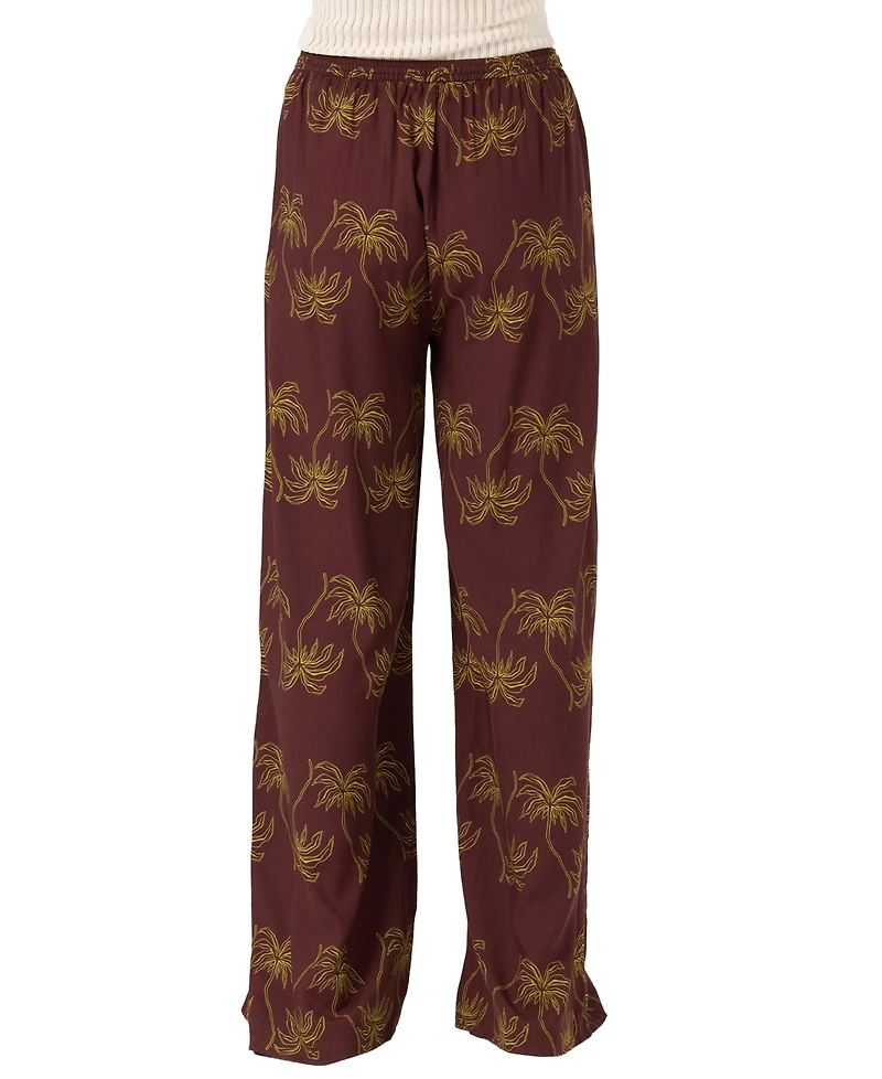 O'Neill Women's Rosalie Palm Stripe Drawstring Pull-On Pants