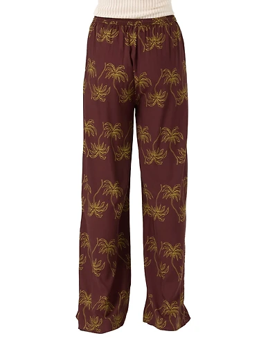O'Neill Women's Rosalie Palm Stripe Drawstring Pull-On Pants