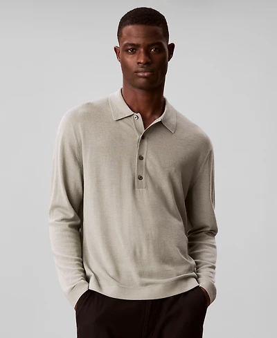 Calvin Klein Men's Extra Fine Merino Polo Sweater