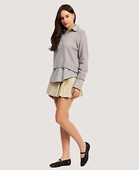 En Saison Women's Annie Side Zipper Skirt
