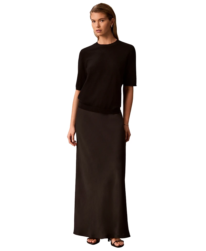 Calvin Klein Women's Double Faced Satin Bias-Cut Maxi Skirt