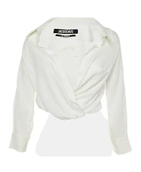 Pre-Owned Jacquemus Women's La Riviera Textured Viscose Wrap Blouse