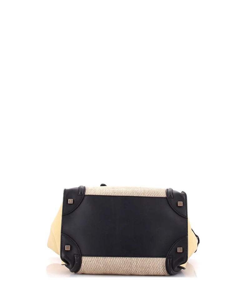Pre-Owned Celine Mini Tricolor Luggage Bag Canvas and Leather