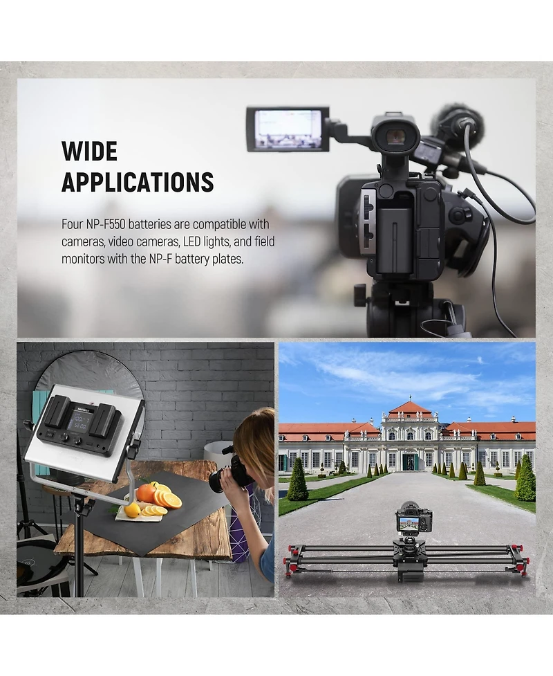 Neewer Np-F550 Led Video Light with 2600mAh for Np-F550/750/770/970 FM500H QM71D QM91D