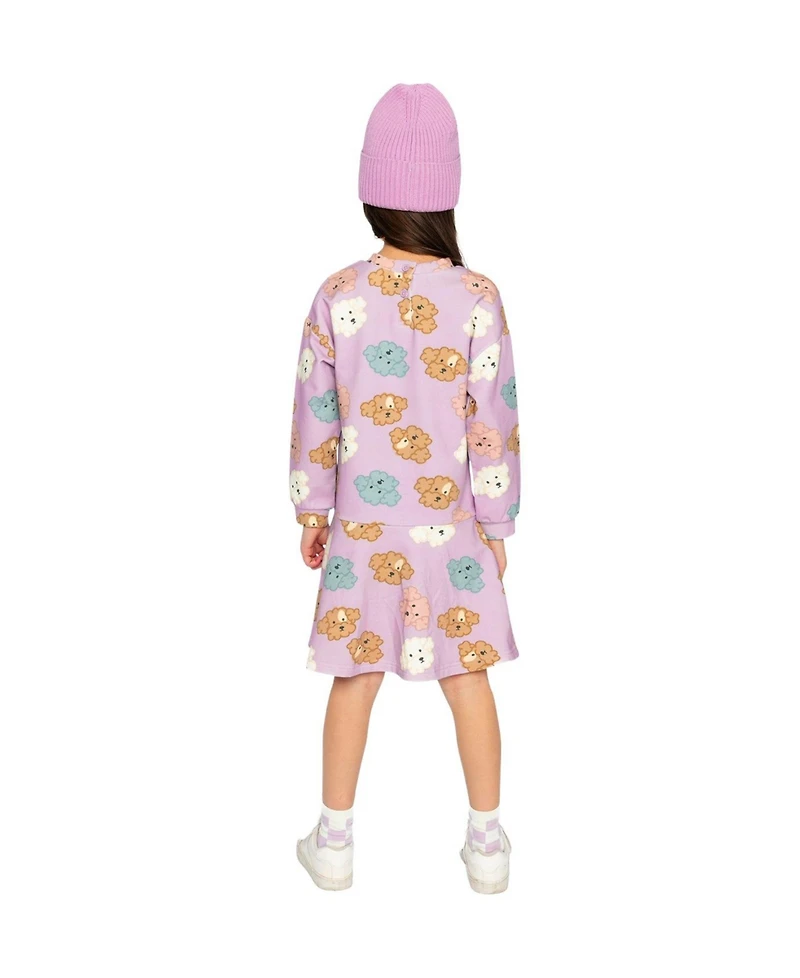 Deux par Toddler Girl 2T -5T French Terry Dress Poodle Print
