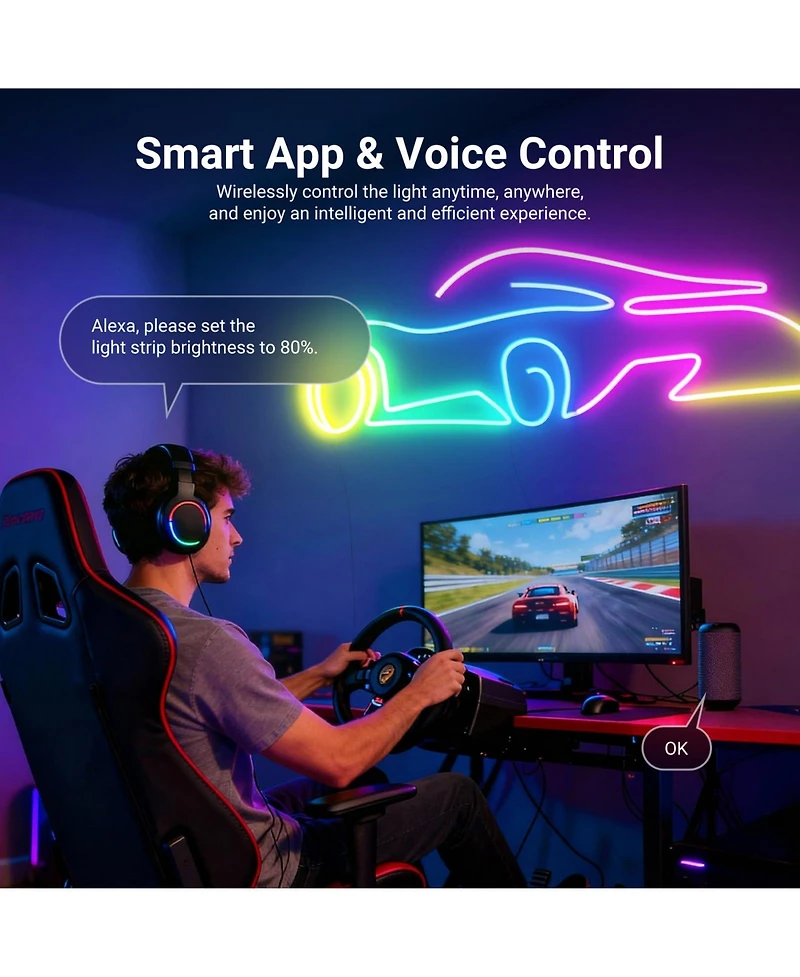 Neewer NS02 Camera and Photo Accessory with 16.4ft, Rgb for Google Assistant Alexa