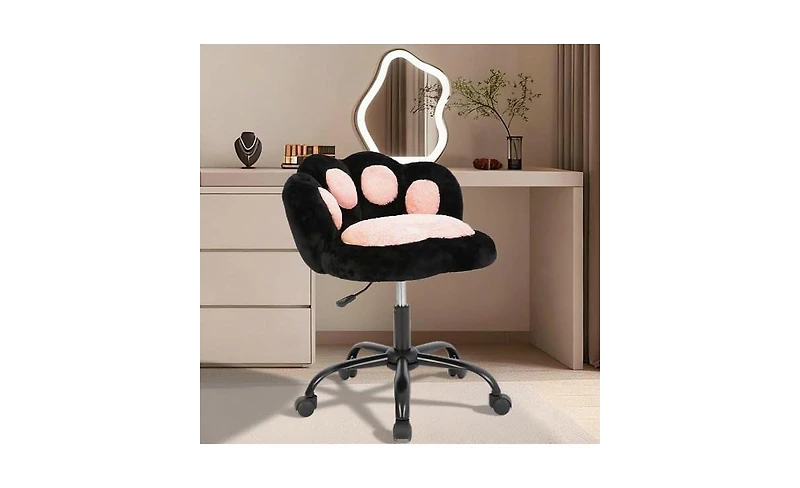gaomon Armless Vanity Office Chair with Cat Back, 360 Degree Swivel and Wheels