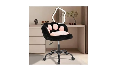 gaomon Armless Vanity Office Chair with Cat Back, 360 Degree Swivel and Wheels