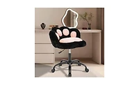 gaomon Armless Vanity Office Chair with Cat Back, 360 Degree Swivel and Wheels