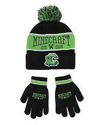Minecraft Boys' Graphic Hat and Gloves
