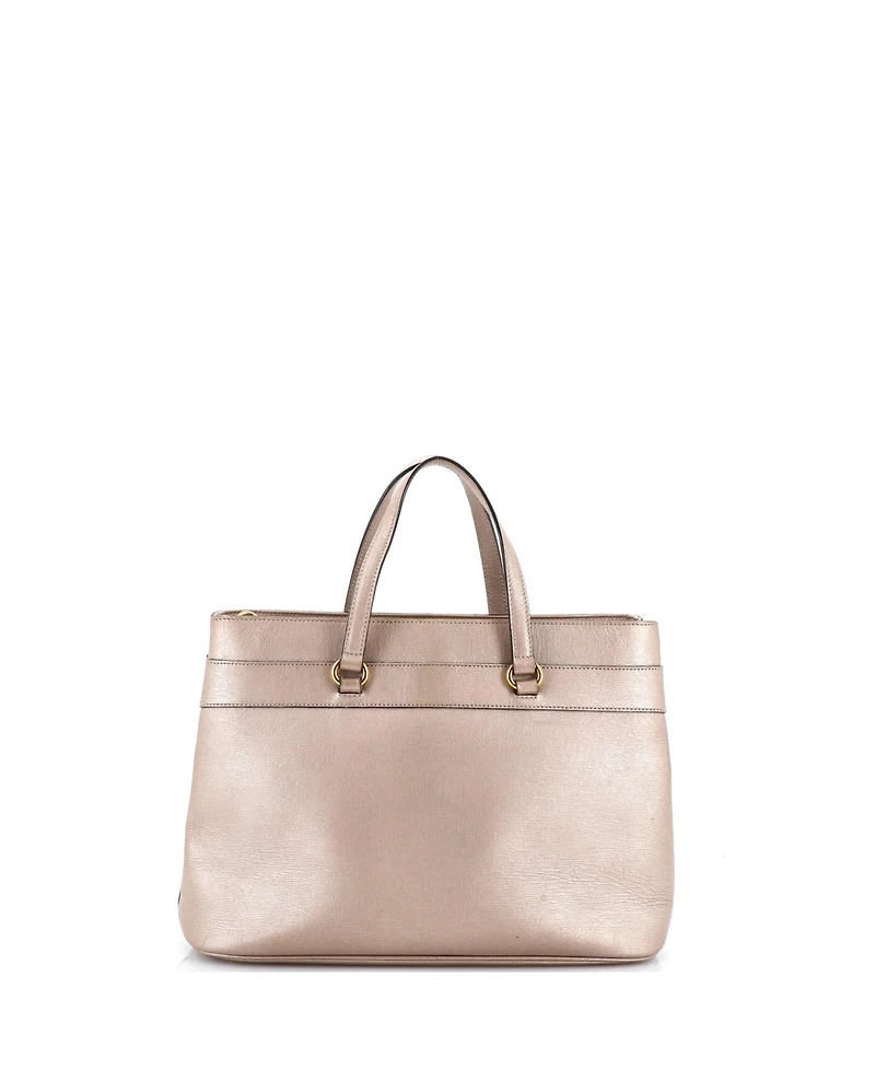 Pre-Owned Gucci Medium Bright Bit Convertible Tote Leather