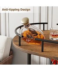 gaomon Elegant 4-Tier Gold Bar Cart with Wine Rack and Glass Holder Mobile Serving on Wheels Metal Storage Shelves for Dining, Living Room